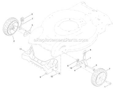 Front Wheel & Height-Of-Cut Assembly Diagram and Parts List for 311000001-311999999 - 2011 Lawn Boy Lawn Mower